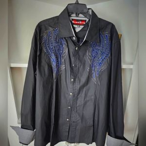 House of Lords Embellished Button-down 3xl, Black